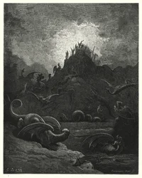 Illustration de Gustave Doré pour Le Paradis Perdu de Milton, Livre II, vers 628